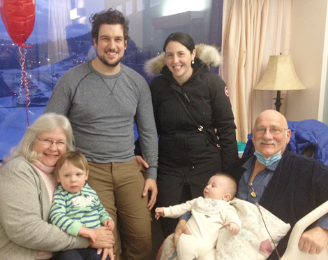Mom and Dad with their son Derek, his wife Melissa and grand-children Charlie and George